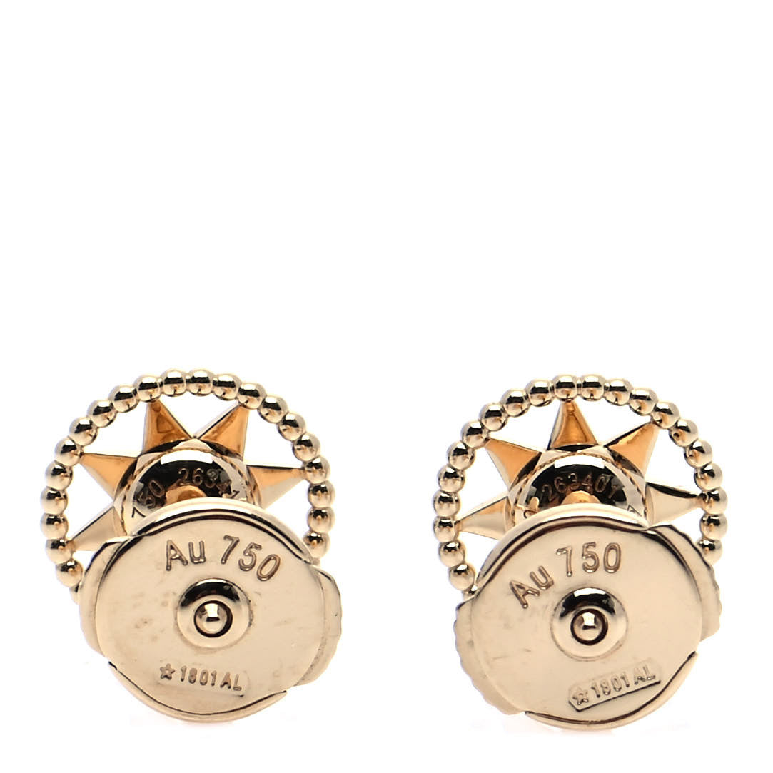 Christian Dior 18K Yellow Gold Diamond XS Rose Des Vents Earrings 3 of 7