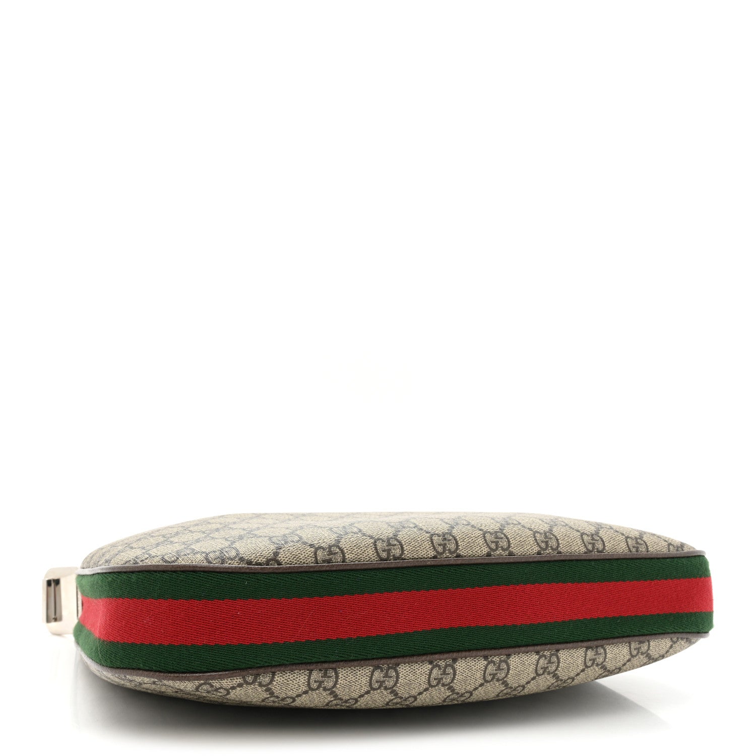 Gucci GG Supreme Monogram Textured Calfskin Web Large Attache Shoulder Bag Beige Ebony New Acero 4 of 11