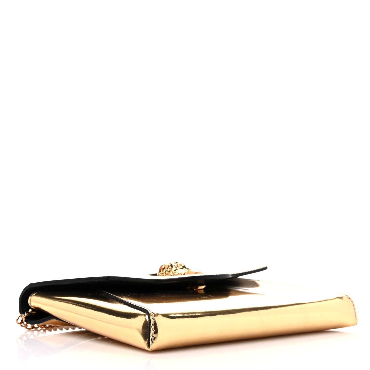 Versace Patent Metallic La Medusa Pouch On Chain Gold 4 of 12