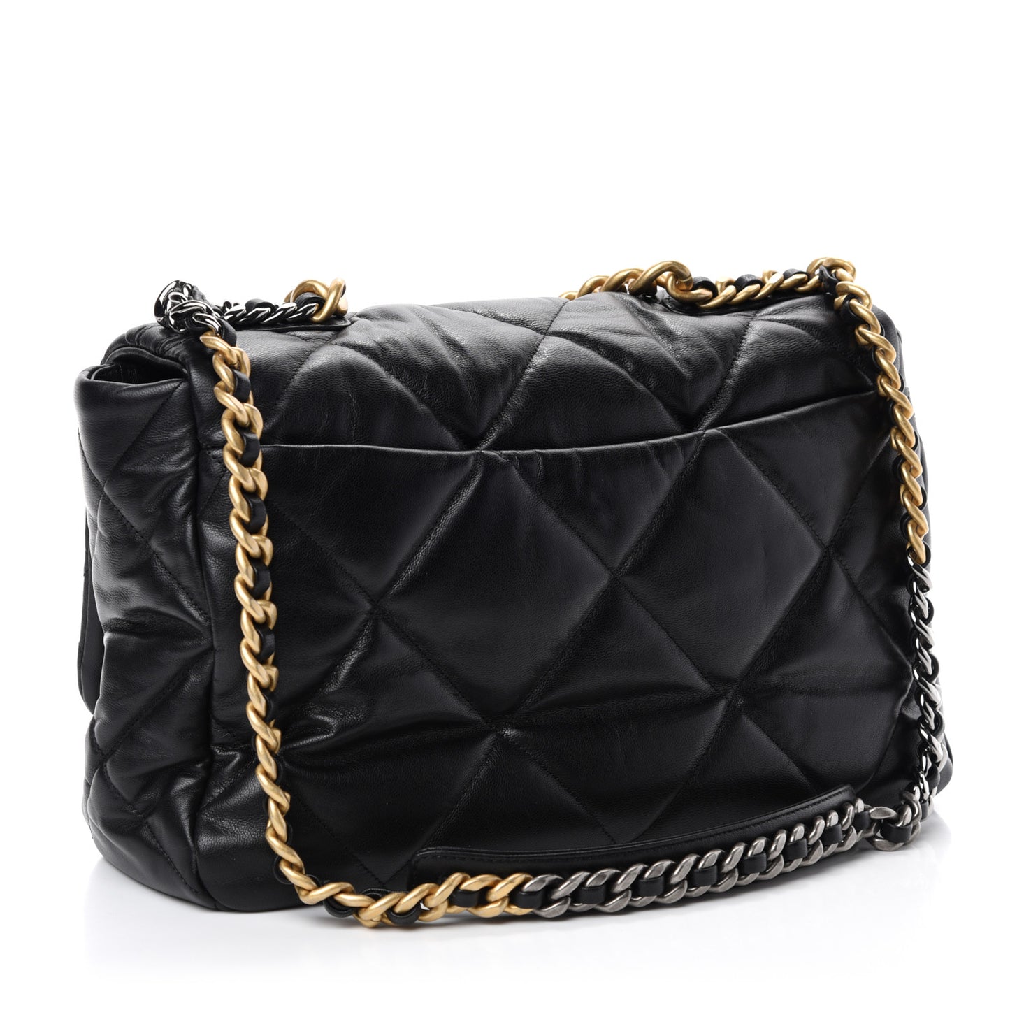 Goatskin Quilted Maxi 19 Flap Black