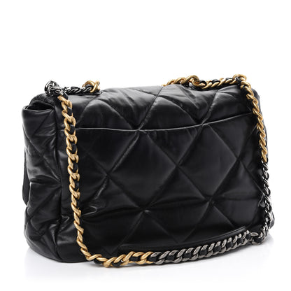 Chanel Goatskin Quilted Maxi 19 Flap Black 3 of 11