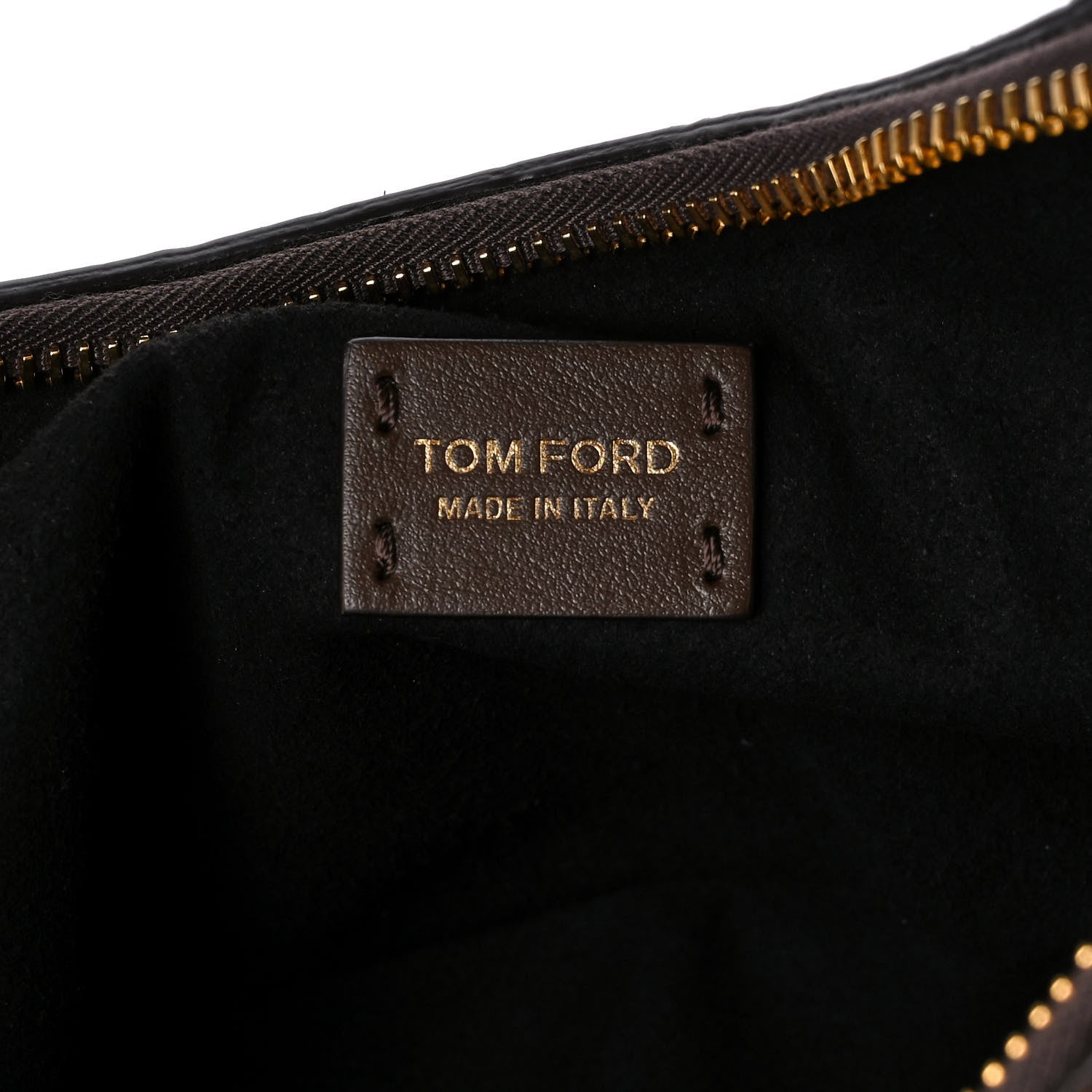 Tom Ford Calfskin Crocodile Embossed Mini Bianca Hobo Chestnut 5 of 9