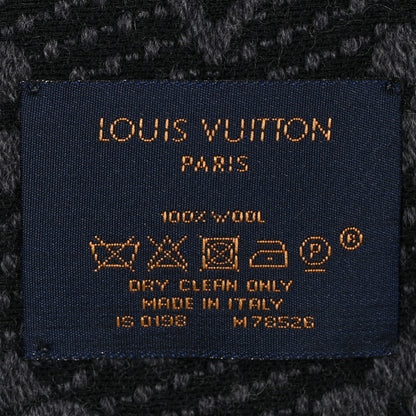 Louis Vuitton Wool Monogram Classic Scarf Charcoal Grey 3 of 4