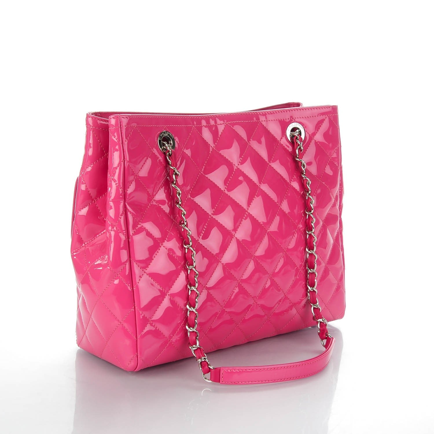 Chanel Patent Quilted Small Coco Shine Shopping Tote Pink 3 of 7