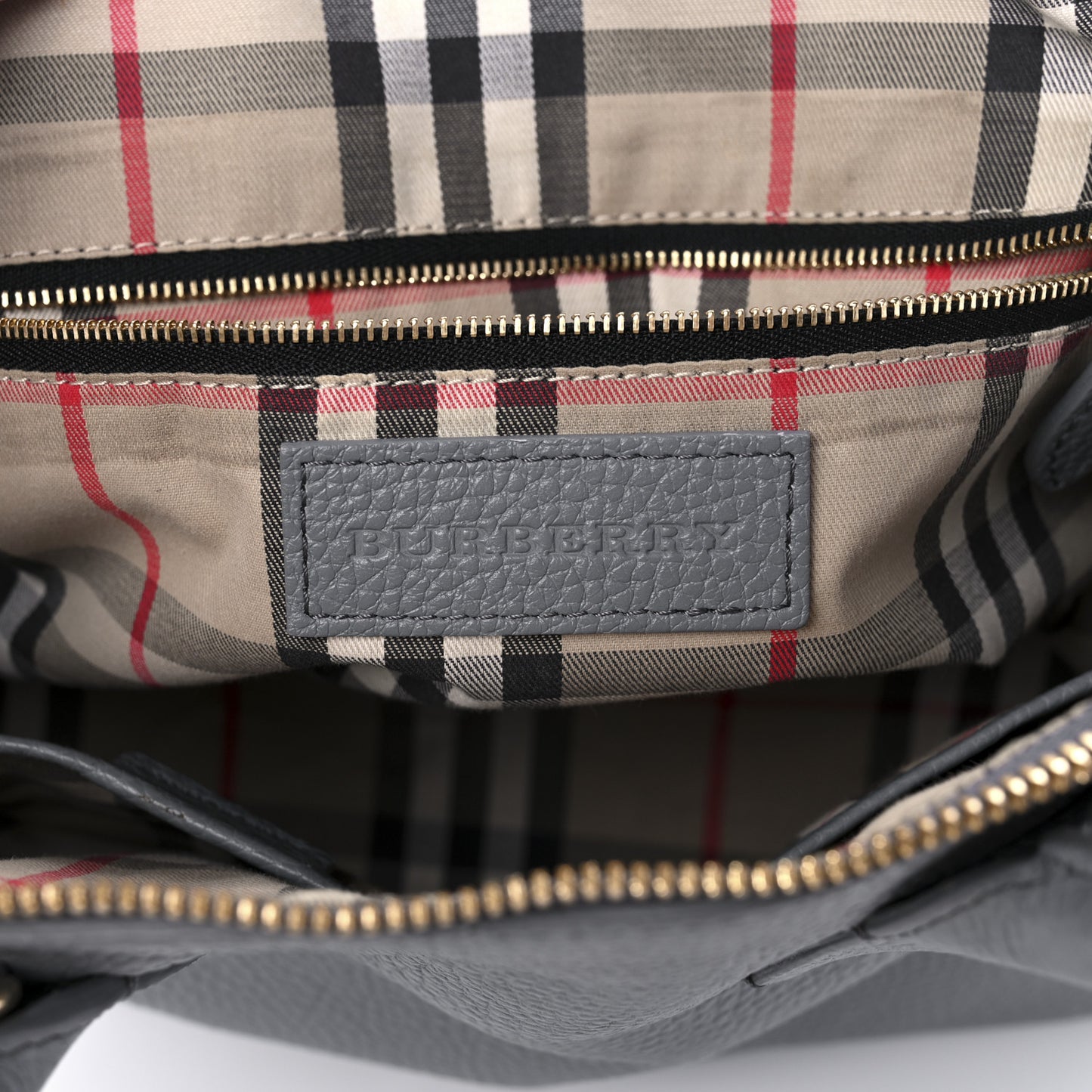 London Grainy Calfskin Small Greenwood Bowling Bag Storm Grey