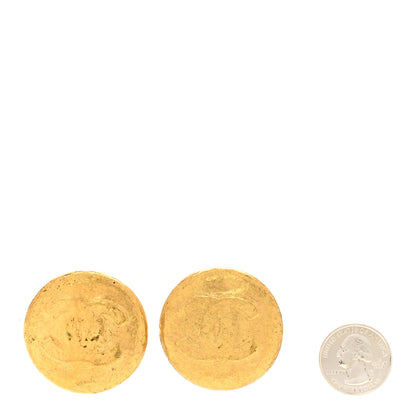 Chanel Round CC Clip On Earrings Gold 2 of 4