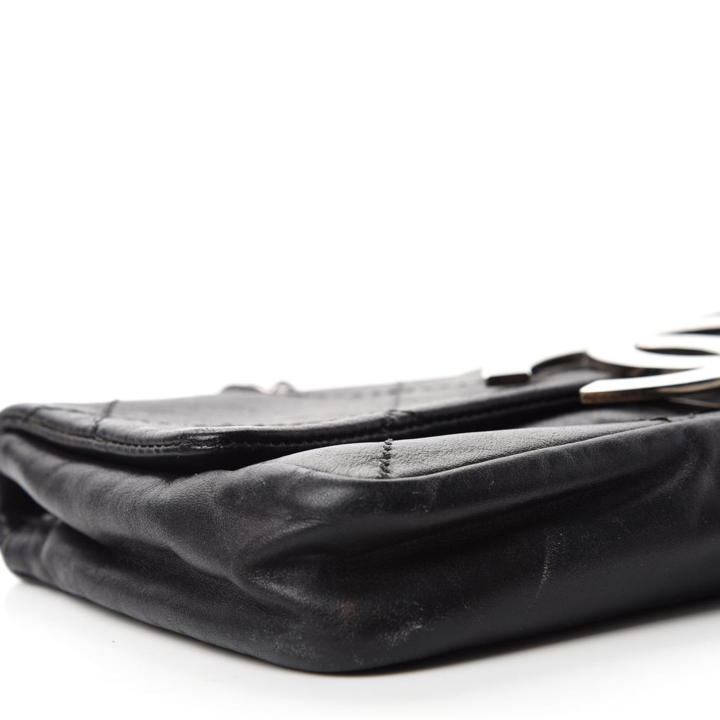 Lambskin Diamond Stitched CC East West Flap Black