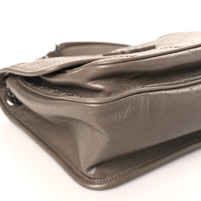 Saint Laurent Crinkled Calfskin Matelasse Monogram Medium Niki Chain Satchel Light Taupe 8 of 9