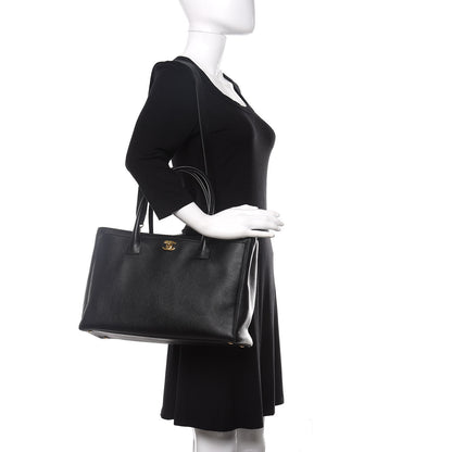 Chanel Calfskin Cerf Executive Shopper Tote Black 2 of 12