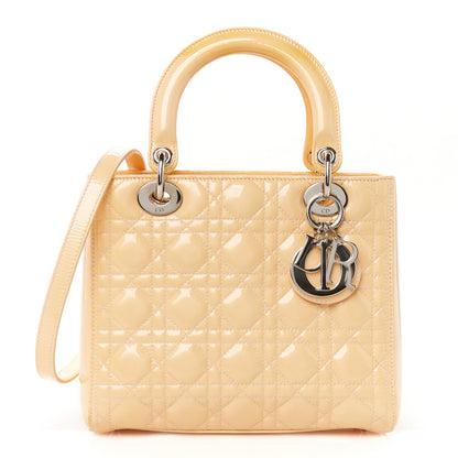 Christian Dior Patent Cannage Medium Lady Dior Yellow 1 of 12