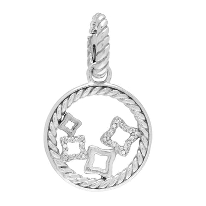 David Yurman Sterling Silver Diamond Small Quatrefoil Pendant 1 of 3