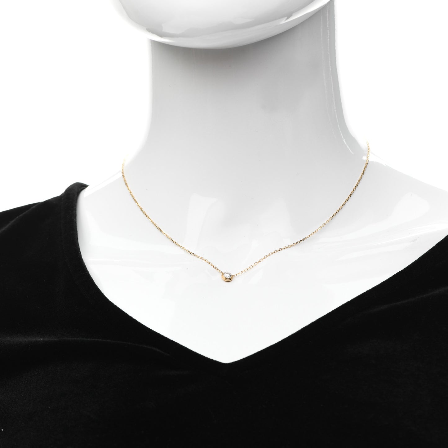 18K Yellow Gold Diamond LM D'Amour Pendant Necklace