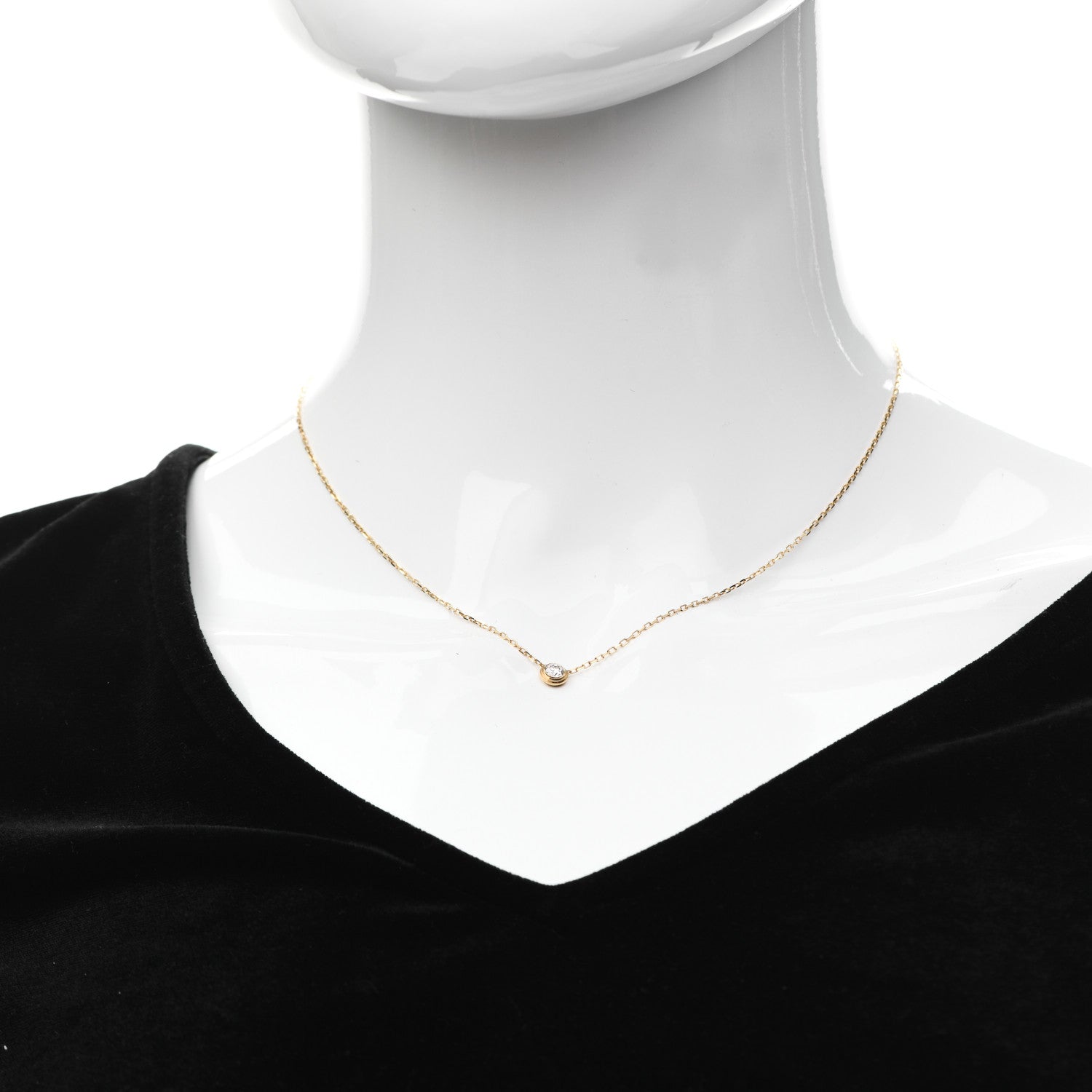 Cartier 18K Yellow Gold Diamond LM D'Amour Pendant Necklace 2 of 5