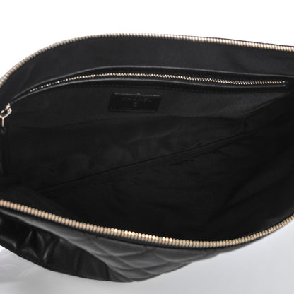 Chanel Lambskin Quilted Large Cosmetic Case Black 5 of 7