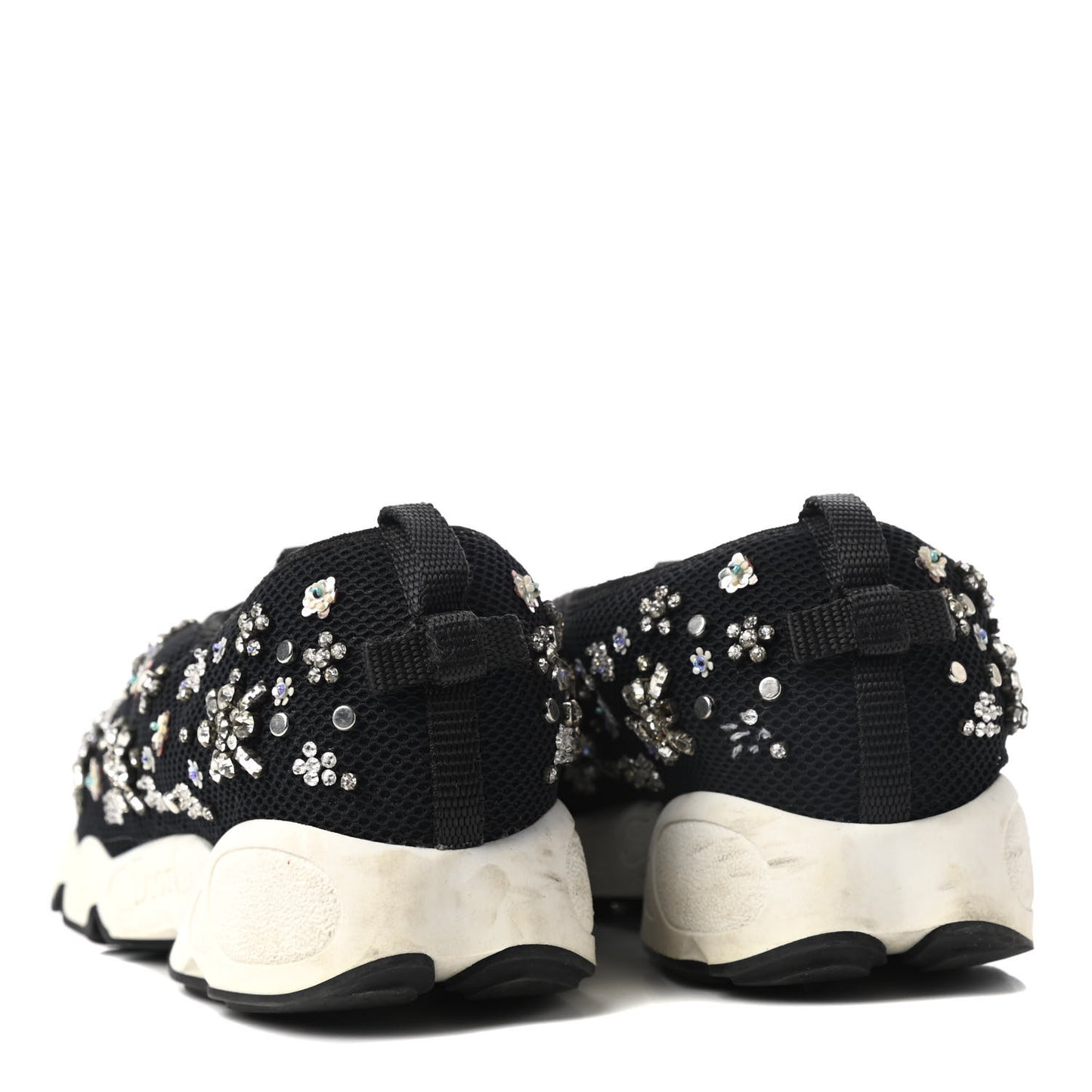 Technical Canvas Embellished Dior Fusion Sneakers Black White