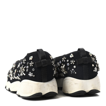 Christian Dior Technical Canvas Embellished Dior Fusion Sneakers Black White 8 of 9
