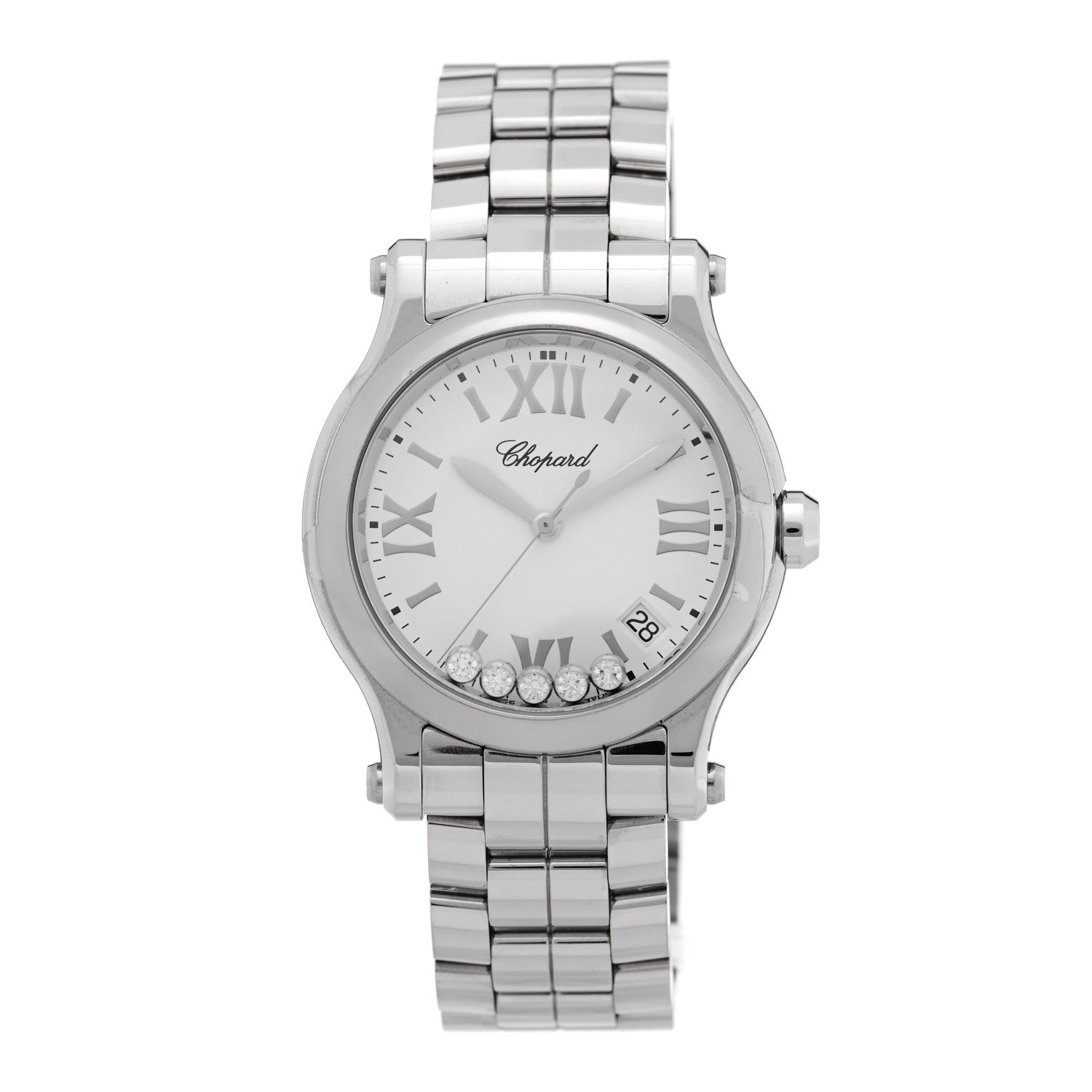 Chopard Stainless Steel 5 Diamond 36mm Happy Sport Quartz Watch 1 of 4