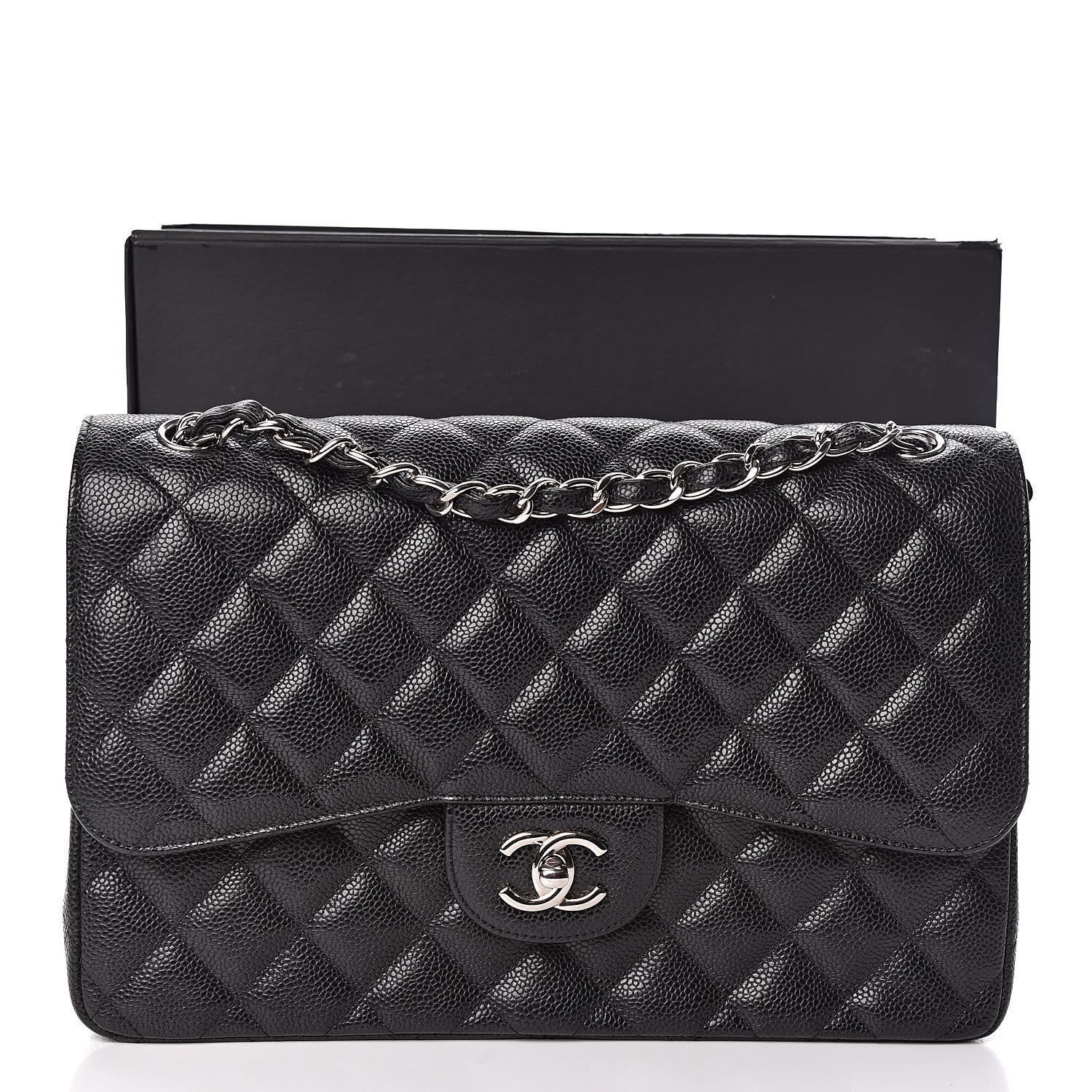 Chanel Caviar Quilted Jumbo Double Flap Black 10 of 10
