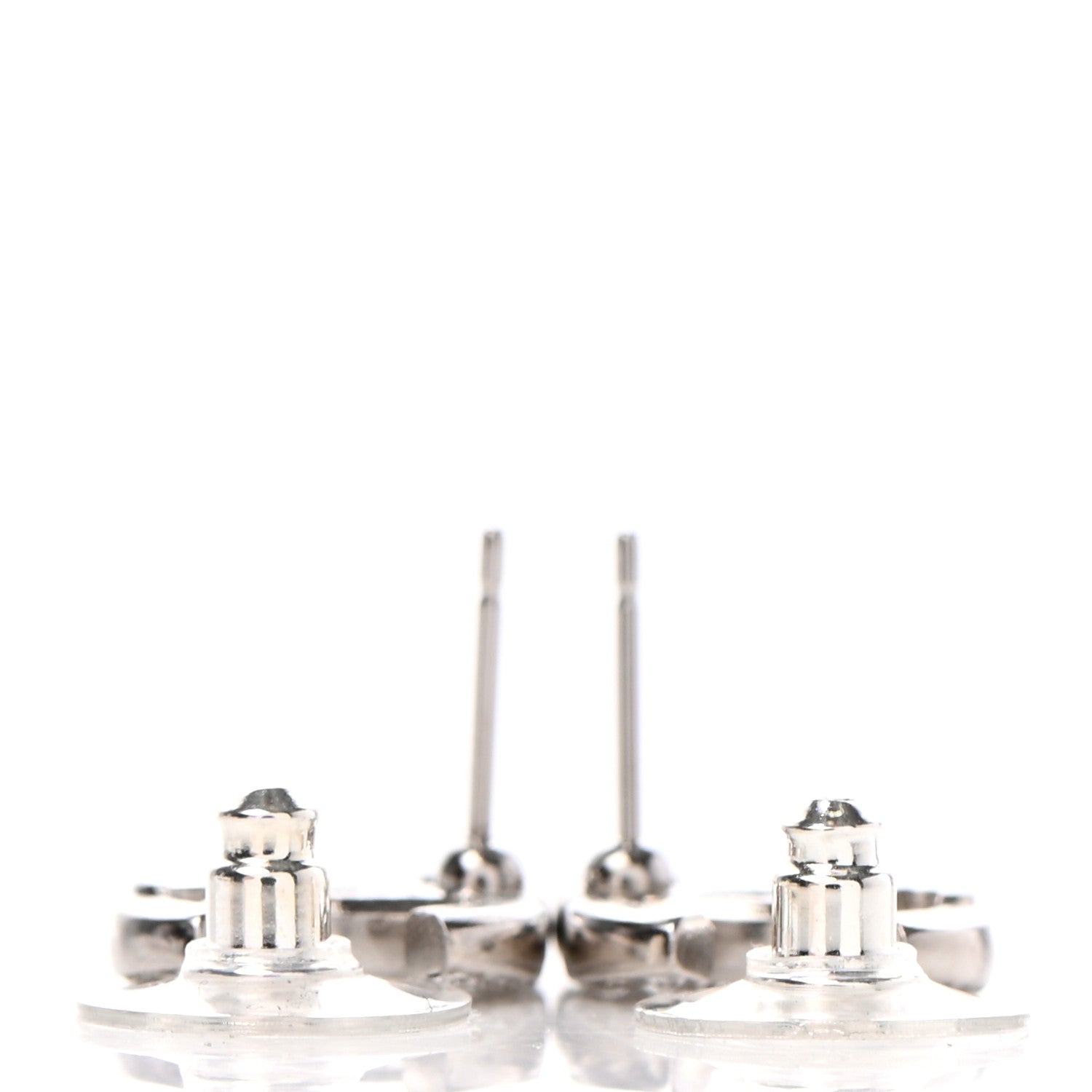Chanel Crystal CC Earrings Silver 3 of 4