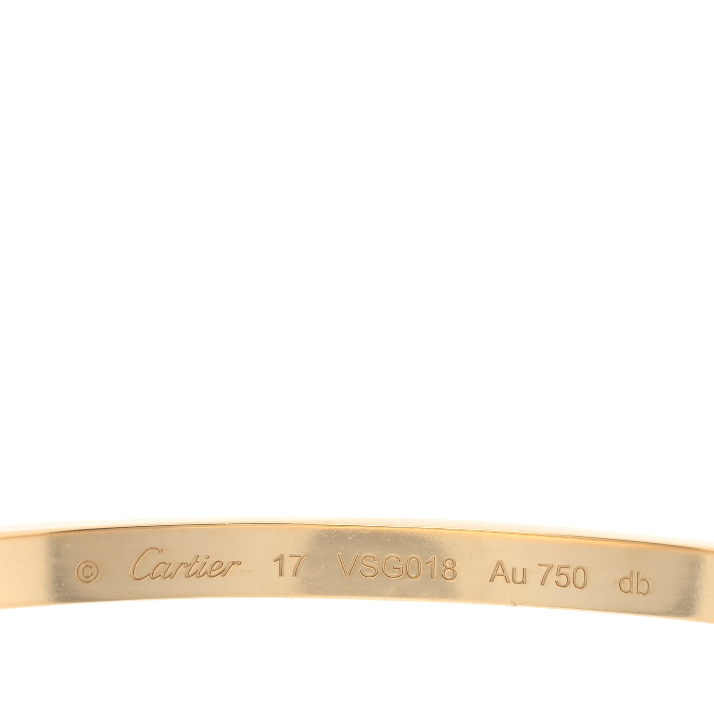 18K Yellow Gold Small LOVE Bracelet 17