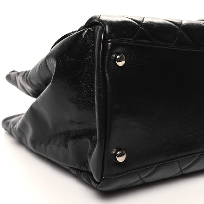 Chanel Glazed Calfskin Quilted Small CC Delivery Tote Black 9 of 11