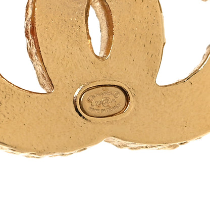 Chanel Metal Enamel CC Earrings Pink Gold 4 of 5