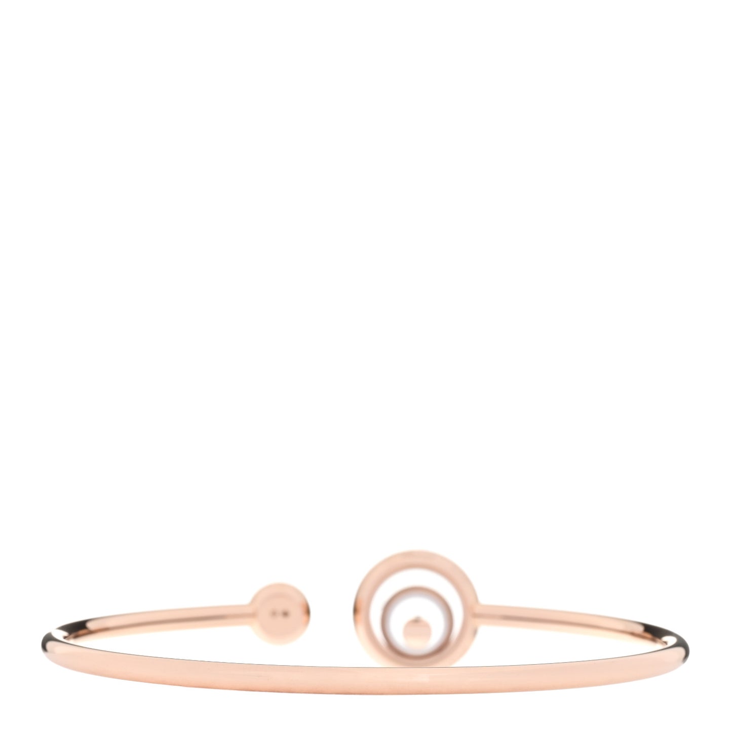 18K Rose White Gold Diamond Happy Spirit Bangle Bracelet