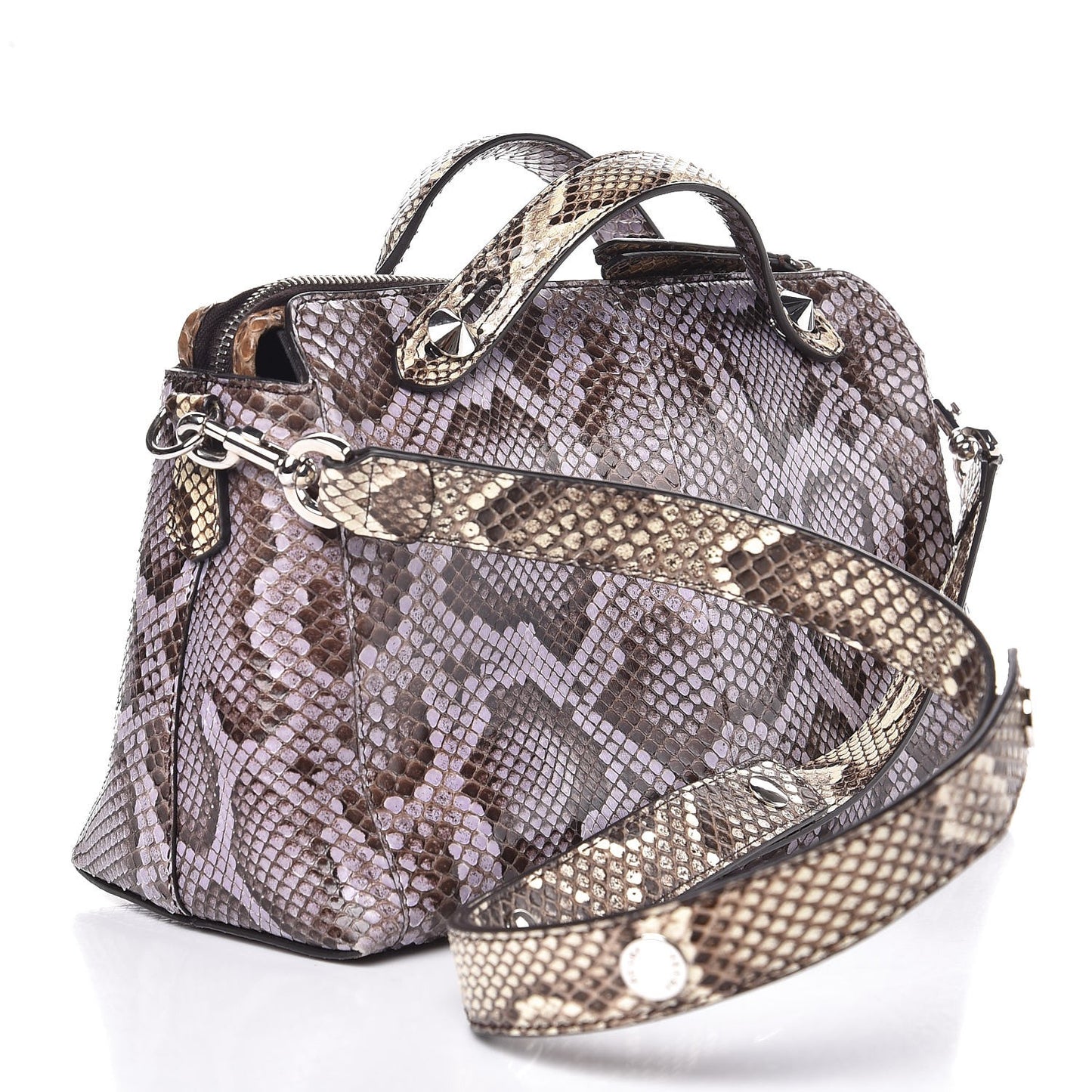 Shiny Snakeskin Bi-Color Medium By The Way Boston Bag Cassis Multicolor