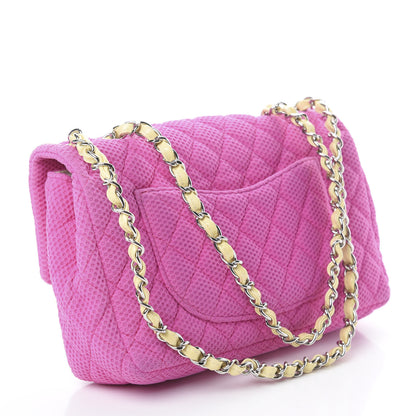 Chanel Neoprene Quilted Medium Single Flap Pink 2 of 9