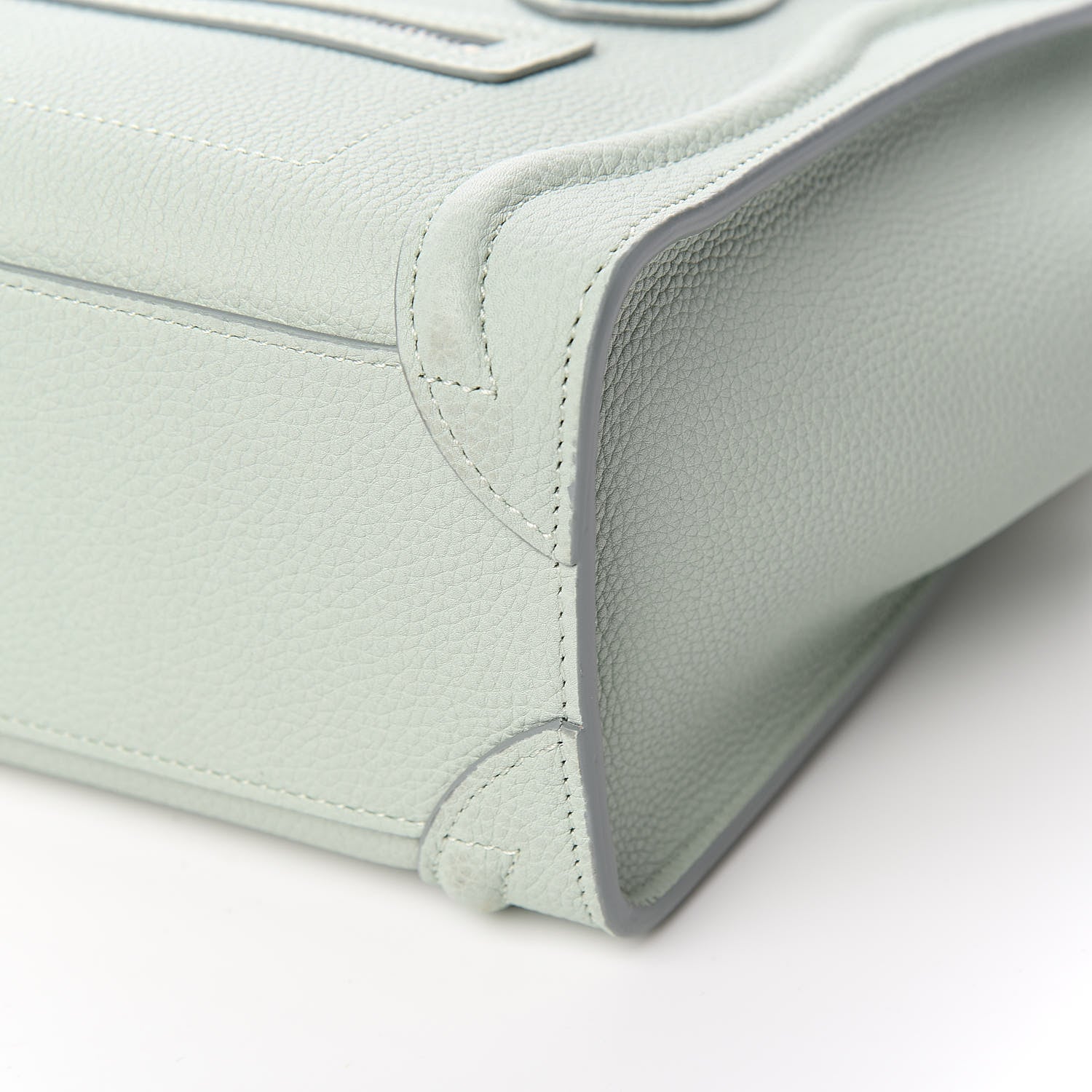 Celine Drummed Calfskin Nano Luggage Almond 9 of 10