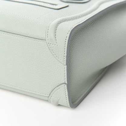 Celine Drummed Calfskin Nano Luggage Almond 9 of 10