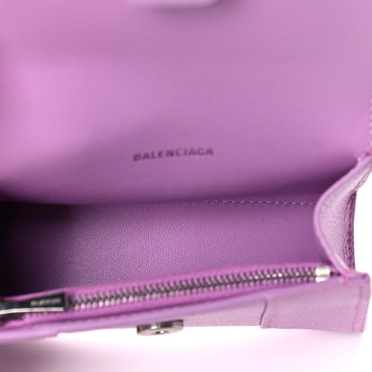 Grained Calfskin Tonal B Hourglass Chain Cardholder Lilac