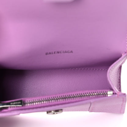 Balenciaga Grained Calfskin Tonal B Hourglass Chain Cardholder Lilac 4 of 10