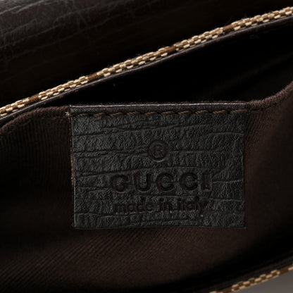 Gucci Monogram Horsebit Clutch Dark Brown 6 of 11