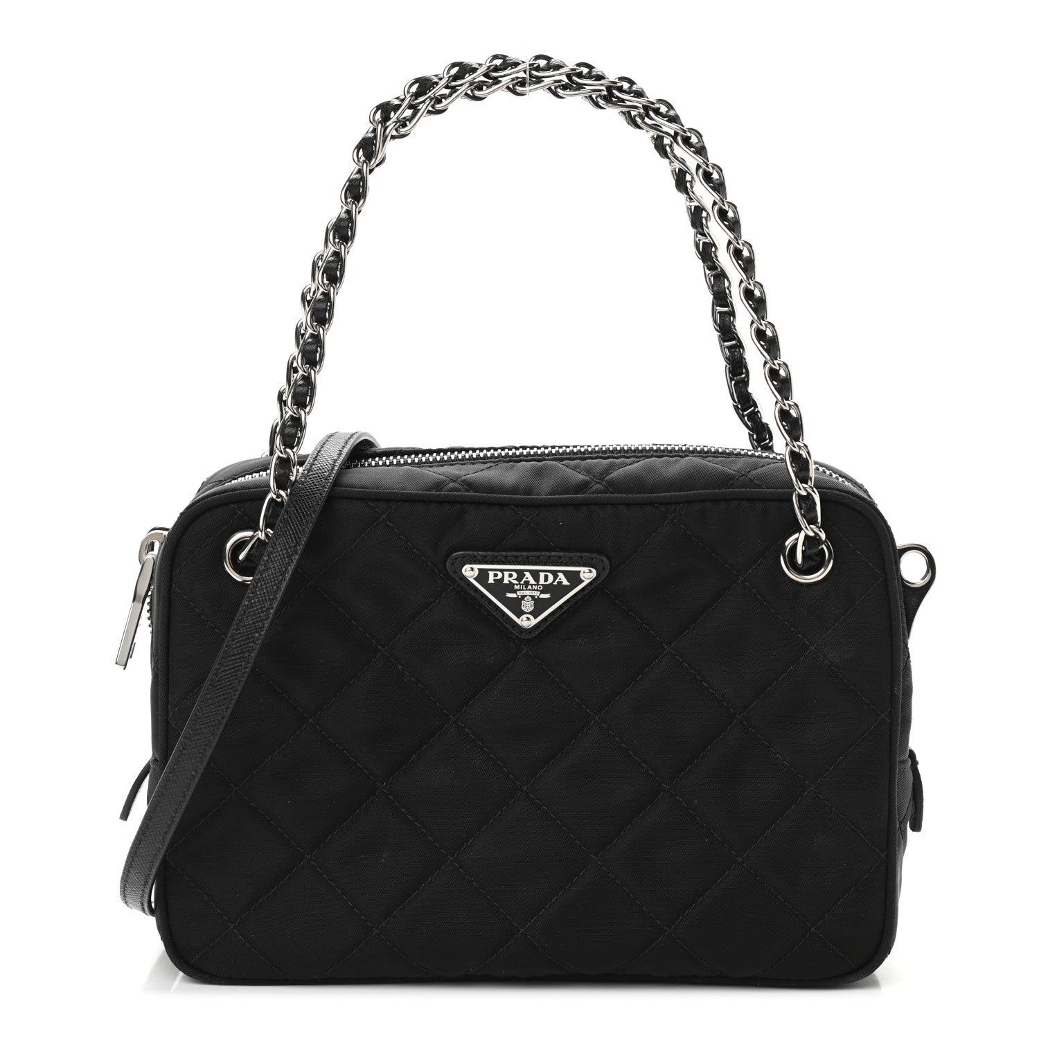 Prada Nylon Tessuto Impuntu Quilted Crossbody Bag Black 1 of 9