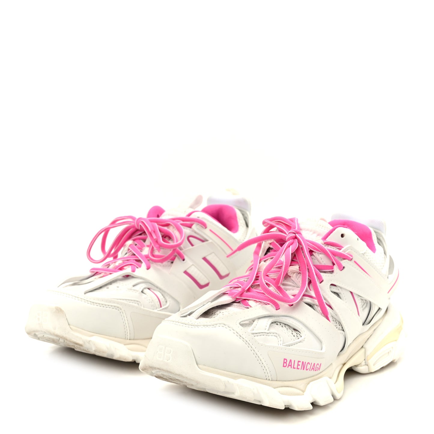 Mesh Rubber Bi-Color Womens Track Sneakers 41 White Fluo Pink