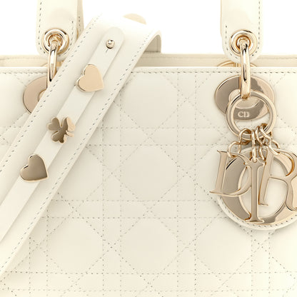 Christian Dior Lambskin Cannage Small My ABCDior Lady Dior White 8 of 13