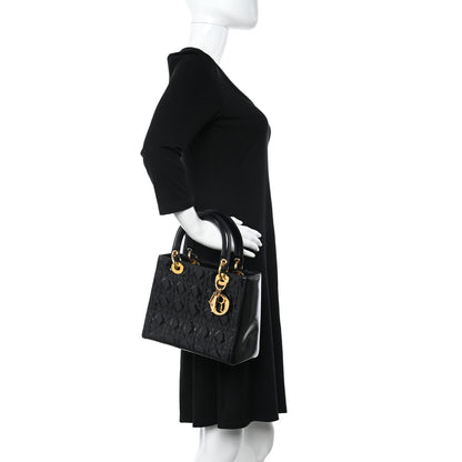 Christian Dior Patent Cannage Medium Lady Dior Black 2 of 10