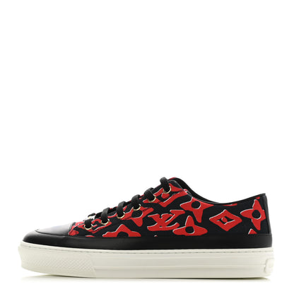 Louis Vuitton X UF Calfskin Tufted Monogram Stellar Sneakers 37 Black Red 1 of 8