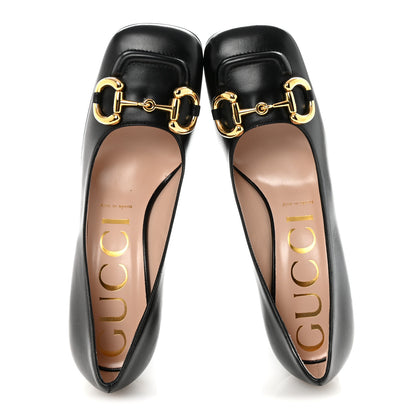 Gucci Malaga Kid Horsebit 75mm Pumps 37.5 Black 2 of 10
