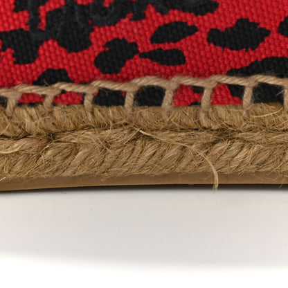Saint Laurent Canvas Leopard Print Espadrilles 38 Red Black 10 of 10