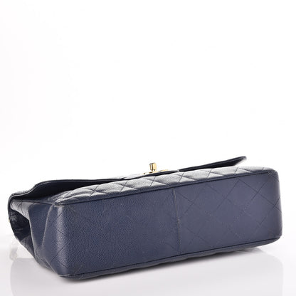 Chanel Caviar Jumbo Single Flap Blue 5 of 14