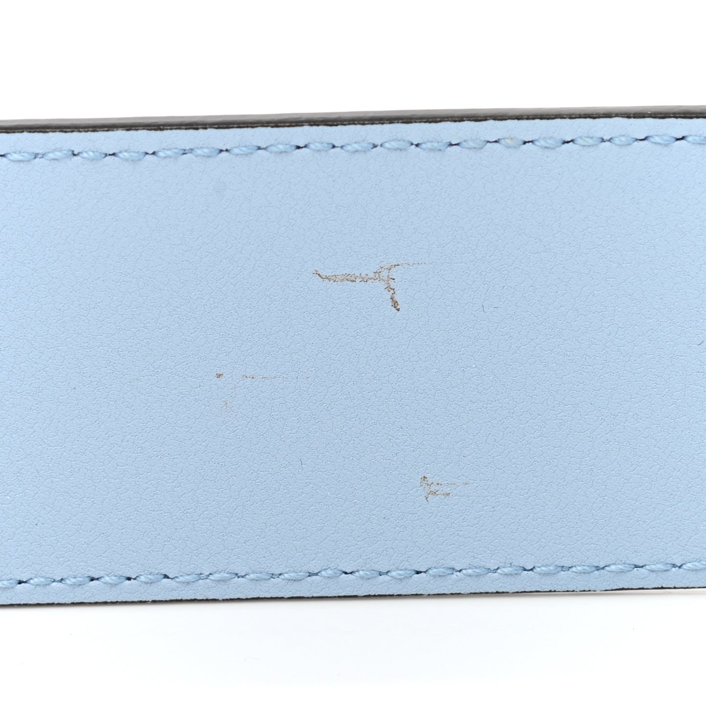 Azalea Calfskin Enamel Monochrome Double G 40mm Belt 90 36 Porcelain Light Blue