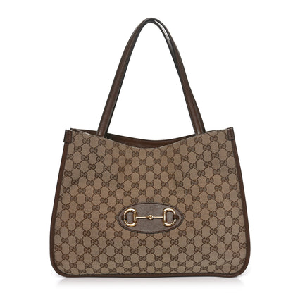 Gucci Monogram Horsebit 1955 Tote Bag Beige Brown Sugar 1 of 10