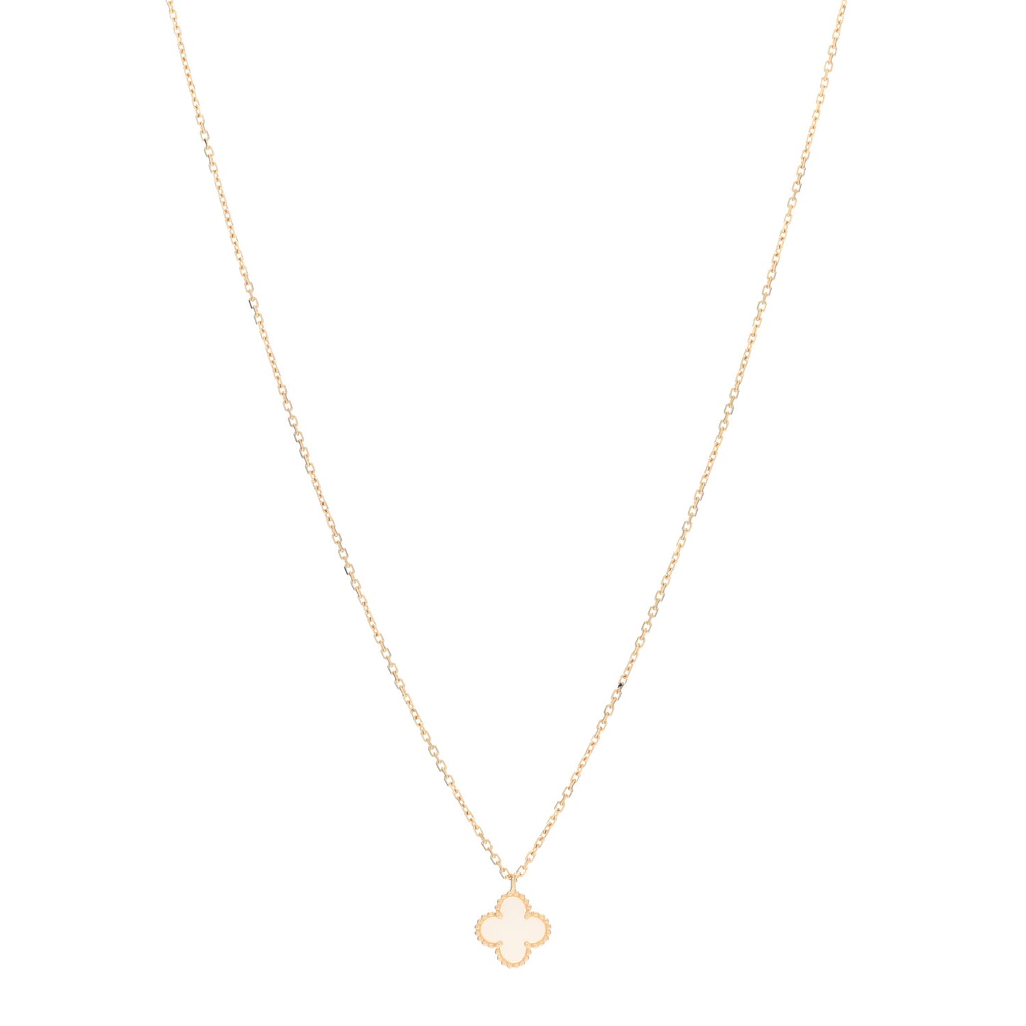 18K Yellow Gold Mother of Pearl Sweet Alhambra Pendant Necklace