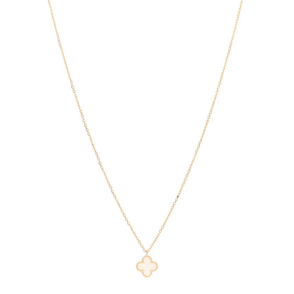 Van Cleef & Arpels 18K Yellow Gold Mother of Pearl Sweet Alhambra Pendant Necklace 1 of 5