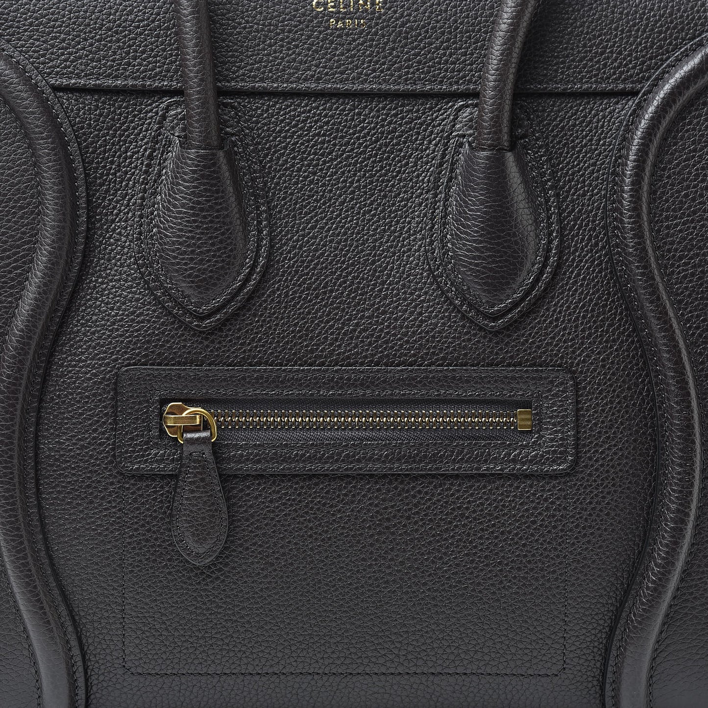 Drummed Calfskin Micro Luggage Dark Taupe