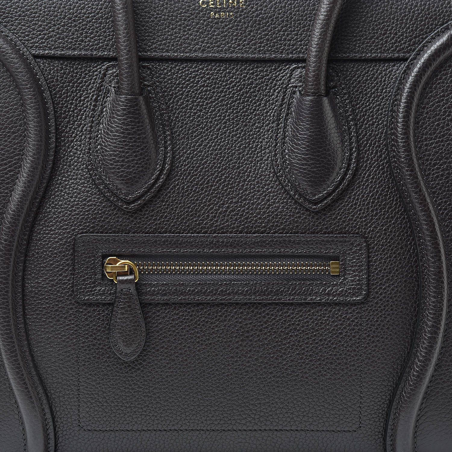 Celine Drummed Calfskin Micro Luggage Dark Taupe 7 of 9