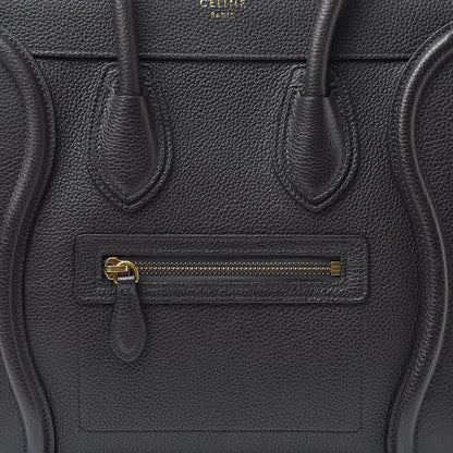 Celine Drummed Calfskin Micro Luggage Dark Taupe 7 of 9