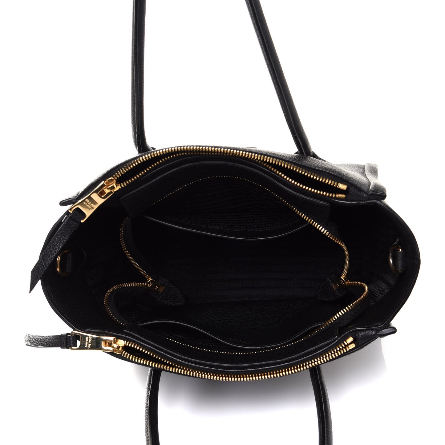 Grained Calfskin Monochrome Top Handle Tote Black